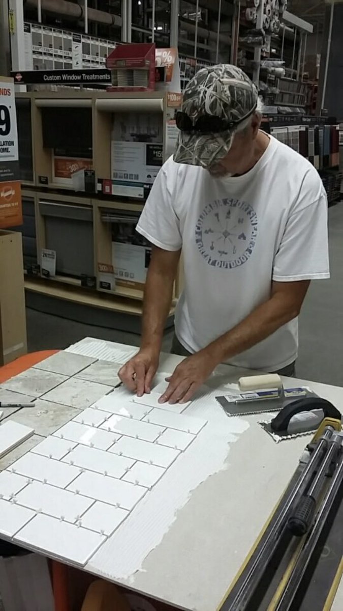 Wall tile class in full swing at <a href="/MHd0366/">Monroe_HD0366</a>. Charles sharing his knowledge with our customers. <a href="/jason_a_brehm/">Jason Allen Brehm</a> <a href="/ginger_coleman/">Ginger coleman</a> <a href="/Tenney1R/">Louis Tenney</a> @ChrisBergHD <a href="/Sylvia86361738/">Sylvia</a>