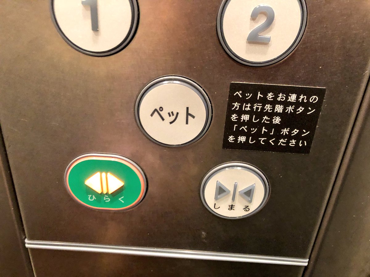 Fv両角 Ryokado Eth エレベーターにペットボタン T Co Pdxswzej Twitter
