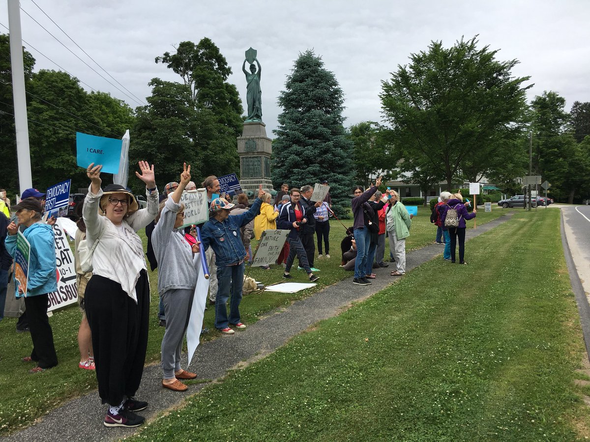 Salisbury residents protesting anti-immigrant policies. #Salisburyct #protesting #ImmigrationDebate #ImmigrantChildren #Immigration