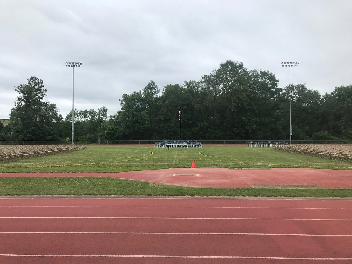 WarwickWildcats's tweet photo. Congratulations to the Wildcat Baseball Seniors who graduated today! The “Old Coach “ couldn’t get a ticket for the inside ceremony so I just sat in the bleachers and visualized. Best of luck in your future endeavors and never let the threat of rain derail your plans! https://t.co/ACi4h4rDTS