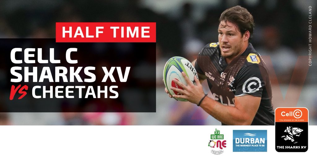 A strong showing by the <a href="/CellC/">@CellC</a> Sharks XV over <a href="/CheetahsRugby/">Toyota Cheetahs</a> in SuperSport <a href="/rugbychallenge/">SS Rugby Challenge</a>, sees us head in to the break leading 19-7. 

#OurSharksForever