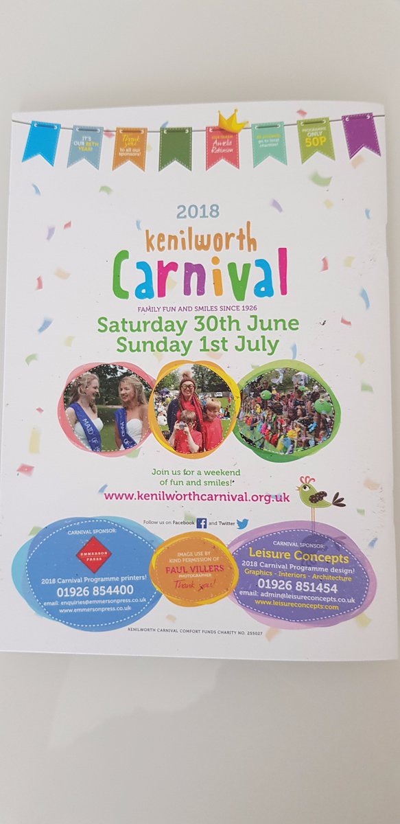 1 week to go! Proud to sponsor Kenilworth carnival, hopefully, the weather holds up next Saturday. #Kenilworthcarnival #Emmersonpress #Kenilworth @Kenilworth_news