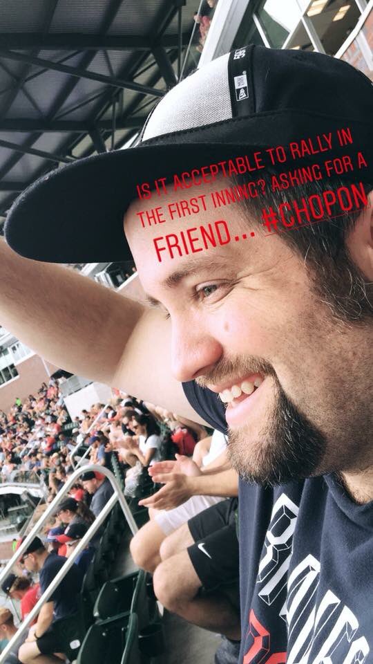 TheKevBraves's tweet photo. From @akbush917, if it gets you a run...the answer is YES!!! #TheKev #Braves #ChopOn Down 4-1 after 1st. https://t.co/wmUiYVQygN