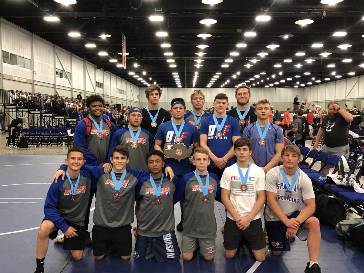 NEUSAWrestling's tweet photo. Nebraska 1 picks up a 38-32 win over North Dakota to finish in 7th place!! This is the 1st time Nebraska has finished in the top 8 in Freestyle!! #neusa #jrduals2018 https://t.co/yIbILpAcDR
