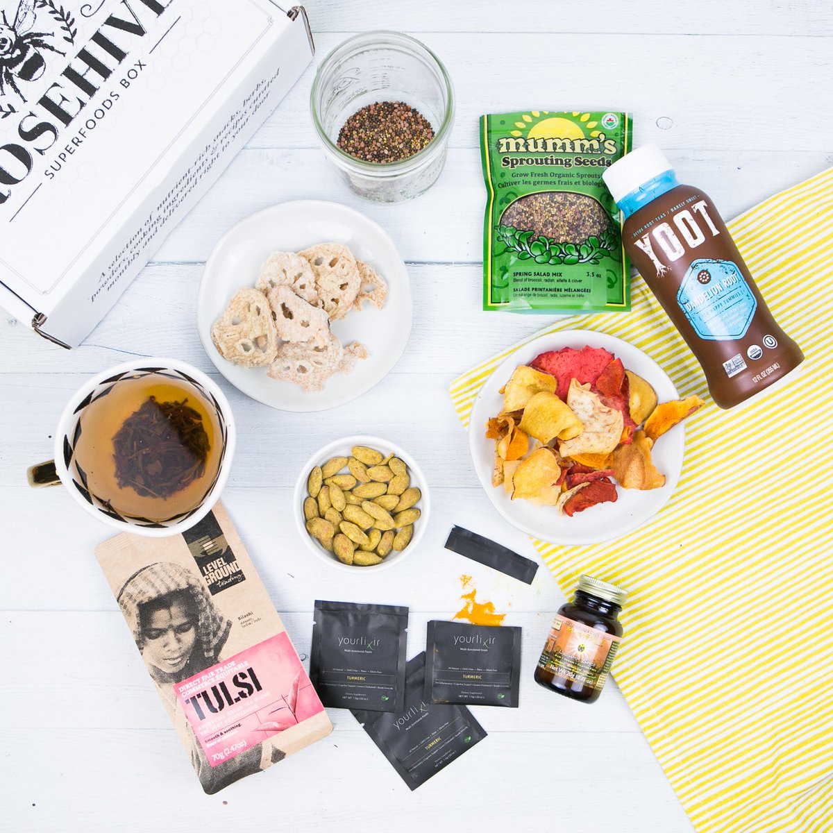 yourlixir's tweet photo. Super excited to partner with our fellow #superfoodie friends at @RosehiveBox! Find #Yourlixir in this months roots, seeds & sprouts themed box🌱 https://t.co/oTYjExhfXh