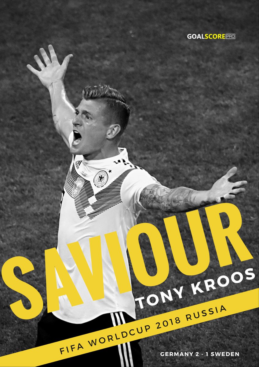 GoalScorePro's tweet photo. He's revived German chances! 
@ToniKroos with the Perfect Free Kick in last minutes ❤️

#TonyKroos 
#worldcup⁠ ⁠ #goalscorepro #GERSWE https://t.co/AaXvjFFUbI