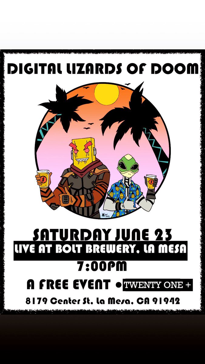 dlodworld's tweet image. Tonight!
7-10 pm free event @BoltBrewery La Mesa.
See you there.
#DLODfam unite!