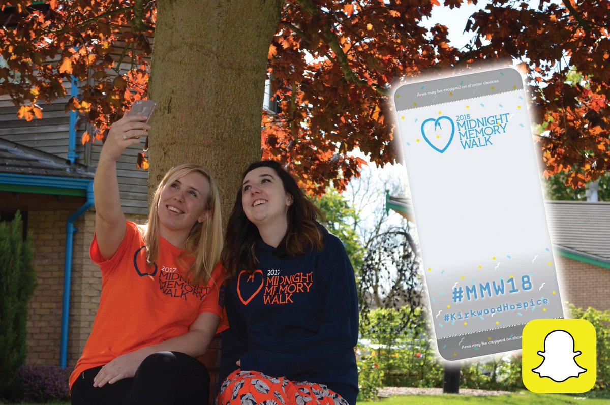 TheKirkwood_UK's tweet image. Only a few hours to go and we're so excited to see you all! Brand new for 2018, we have created our very own #Snapchat filter for this evening so don't forget to download the app and get sharing your photos and videos using the hashtag #MMW18 #MidnightMemoryWalk #Fundraising