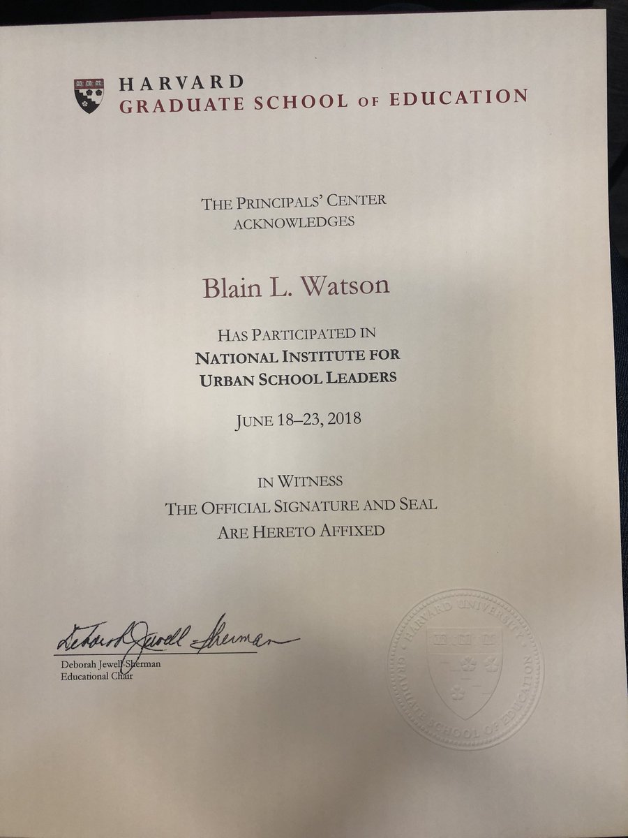 BlainWatson's tweet photo. Just completed an inspiring week of learning and reflection @hgse #ProfEdUSL led by Dr. Jewell-Sherman. Time for this @USCRossier leader to return to Compton and continue to change the world for our kids! Shout out to @ComptonUnified for investing in principal growth @mrmicahali https://t.co/vSMiLSgKRt