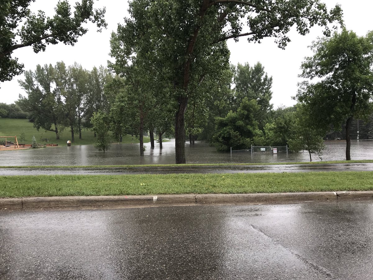 michelleedion's tweet photo. @cityofcalgary @CalgaryParks Confederation Park is underwater today. These photos were taken from 30th Ave NW.  Any ability or plans to help the drainage? https://t.co/iXOHctEM0n