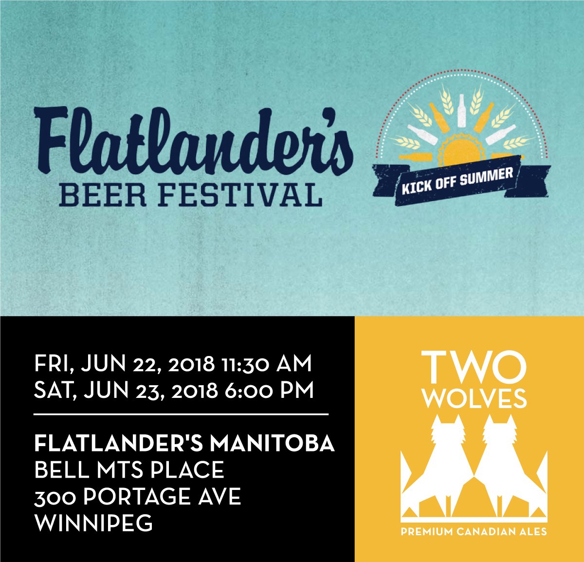 twowolvesbeer's tweet image. TWB starts pouring today at 1pm booth #25 c'mon down and say hello!

Flatlander's Manitoba Beer Festival! Today from 1p - 10pm 
Bell MTS Place 300 Portage Ave, Winnipeg #twowolvesbeer #flatlandersbeerfestival