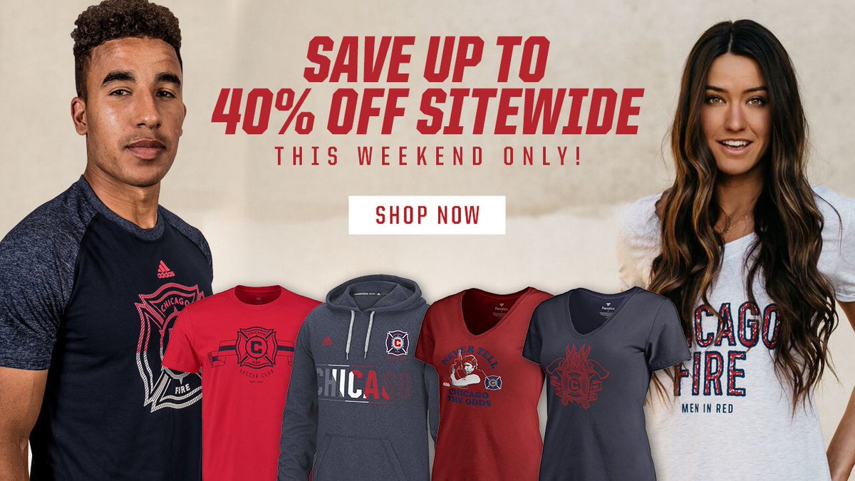This weekend only! Get up to 40% off site-wide at ShopChicagoFire.com! 🔥 #cf97 https://t.co/glvcFeYWdQ