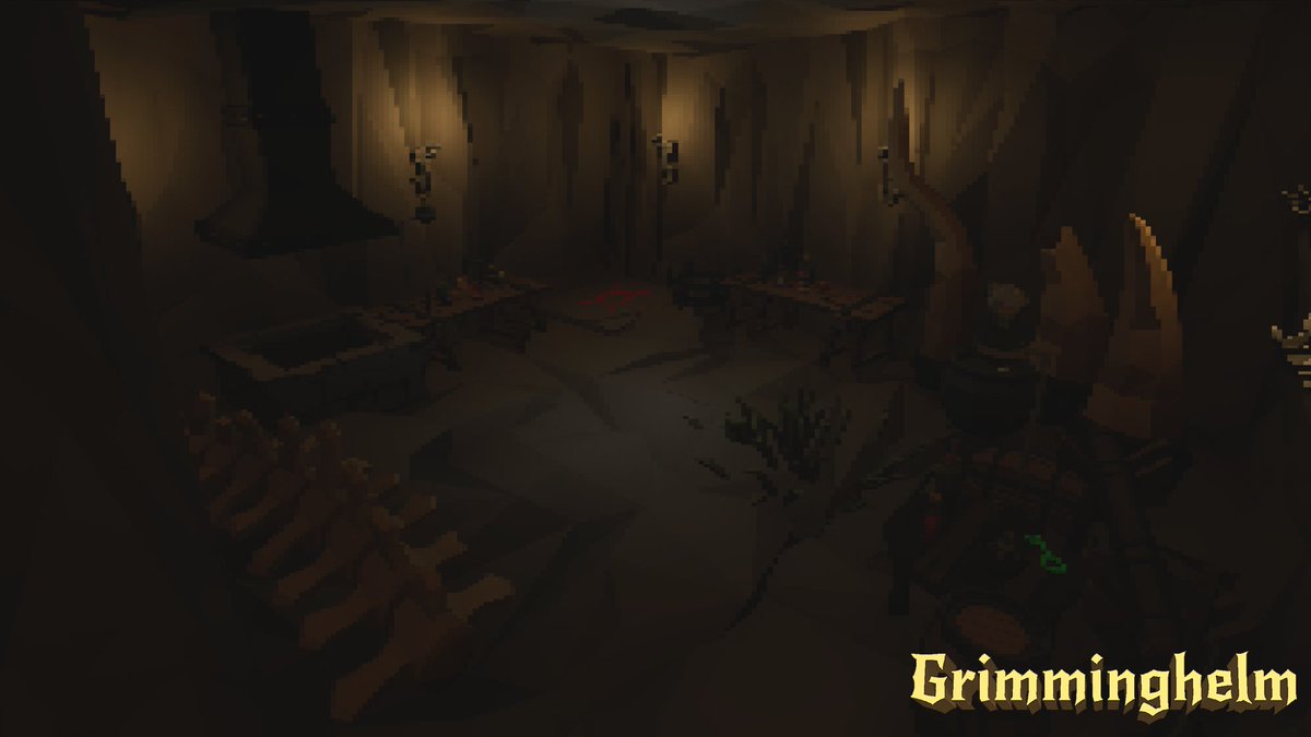 Grimminghelm's tweet photo. A multi-tunneled cave with a chilling history. #grimminghelm #indiedev #gamedev #lowpoly #unrealengine #horrorgame #videogame #pcgaming #gaming #ue4 #letsplay #indiegame #game #pixelart #horror https://t.co/T0dxLlDTtb