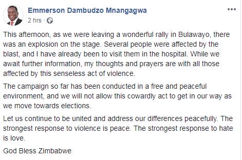 Message from Zimbabwe's President #EmmersonMnangagwa