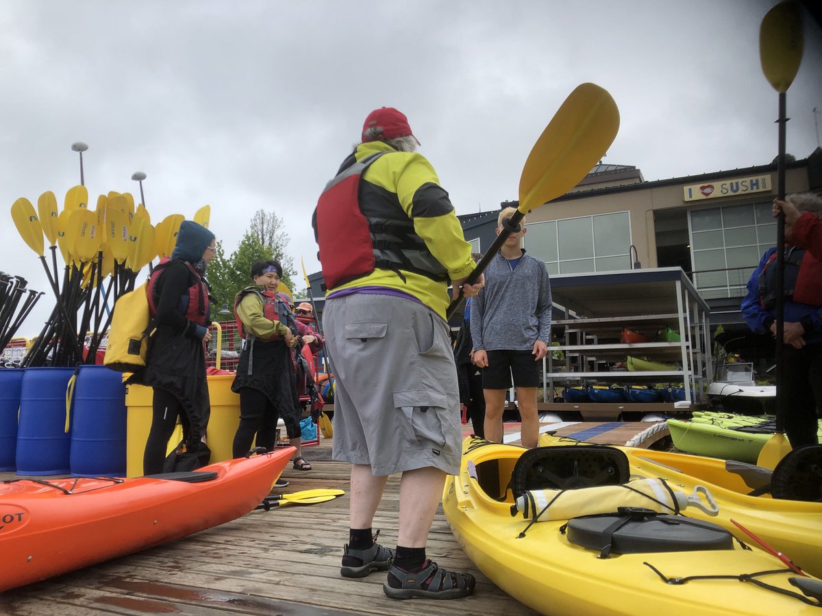 mosquitoFLT's tweet photo. #Kayaktavist training happening now in Seattle next to Greenpeace Ship #ArcticSunrise. The Trans Mountain Expansion Pipeline will not be built! #OilFreeSalishSea https://t.co/N2bbJ8dsNd