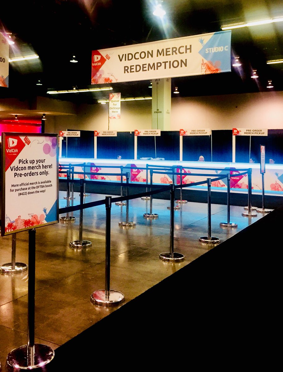 VidCon's tweet photo. To redeem your pre-ordered Merch, make sure you stop by the VidCon Merch Redemption booth in Hall A! https://t.co/h3y0wVc4ig