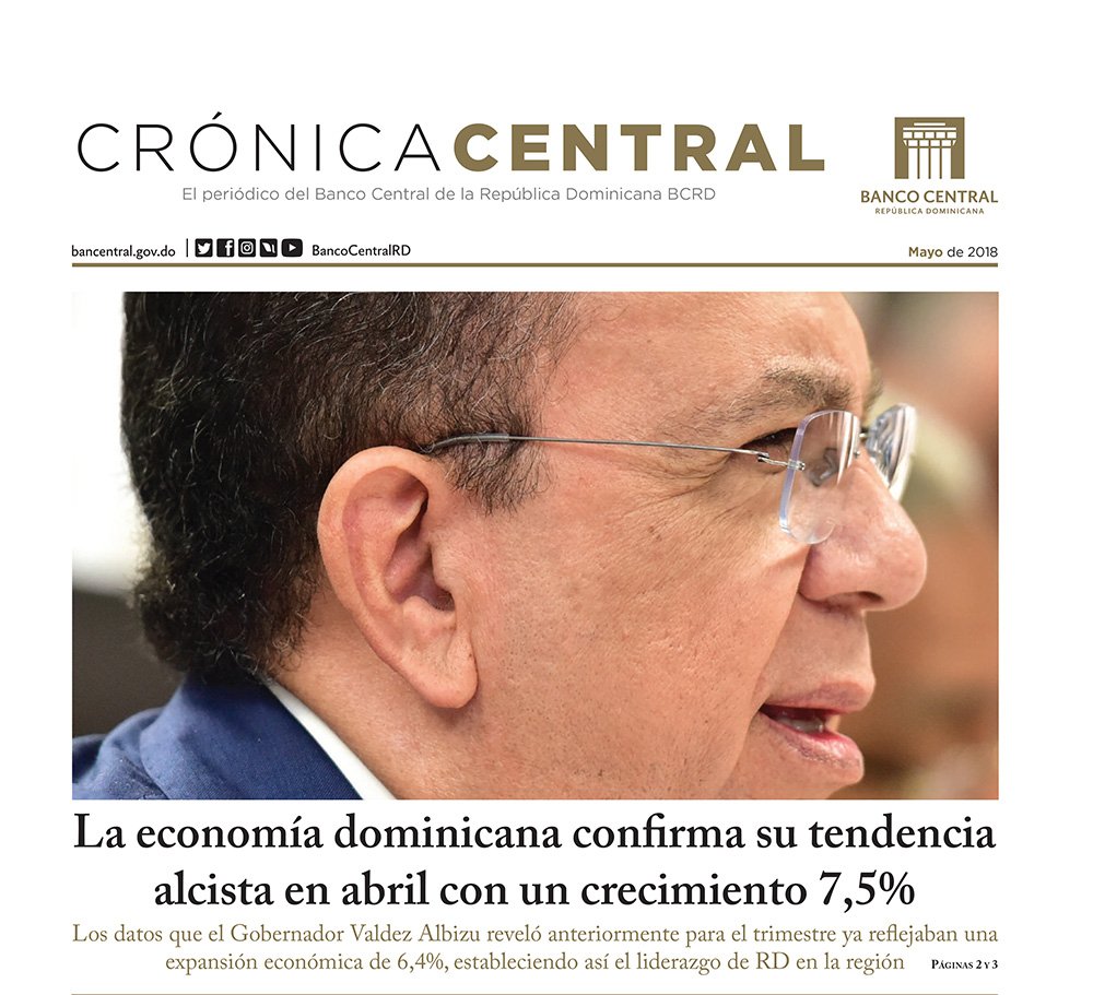 No se pierda la edición de mayo 2018 de #CrónicaCentralBCRD , el periódico del BCRD bit.ly/2tp8Mwe