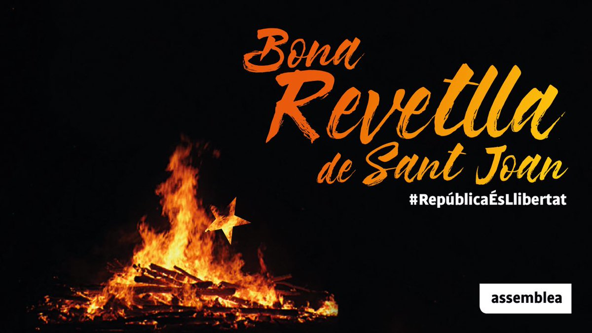 assemblea's tweet photo. 🔥 Bona revetlla! 🔥 Que la flama de l’esperança i la llibertat no s’apagui mai🎗
#RepúblicaÉsLlibertat https://t.co/bOgZThncfr