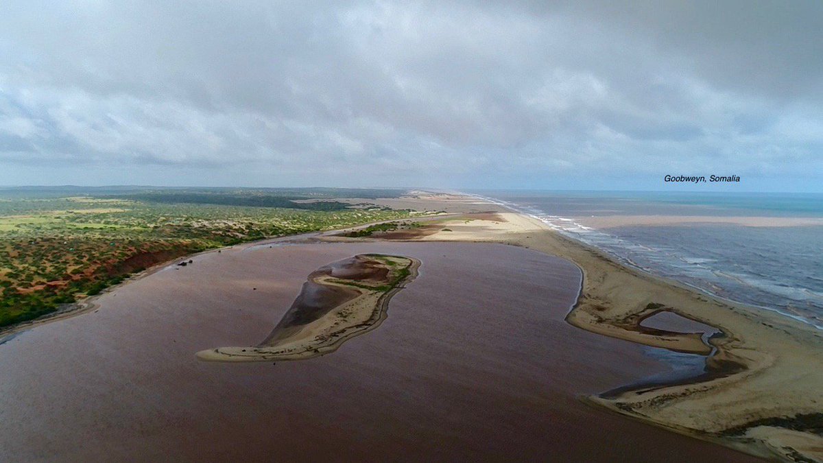 Fatumaabdulahi's tweet photo. Stunning bird's-eye view of #Goobweyn village and where the river Jubba meets the Indian Ocean, 15 kilometres north of #Kismayo city. Photos taken with a drone by @MOsabrie. #Jubbaland #Somalia  @JLTVOfficial https://t.co/sgGOVB1hlt