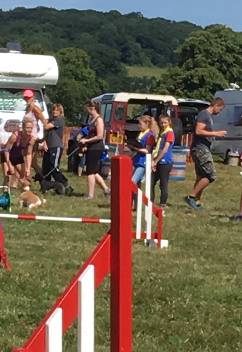 Hot day for the Guides helping at the Wraxall Agility Dog Show