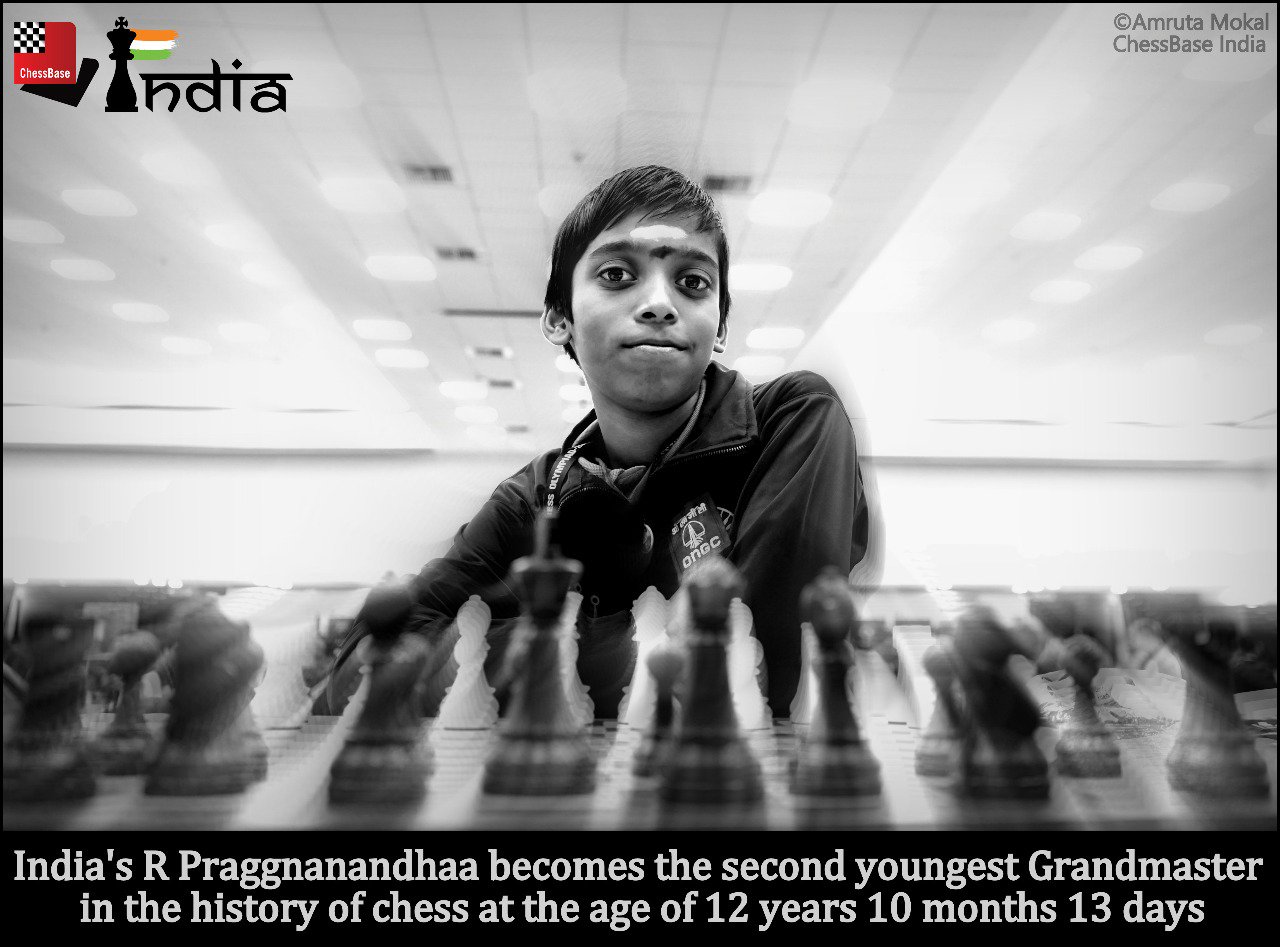 Praggnanandhaa becomes the 2nd Youngest Chess Grandmaster in History 