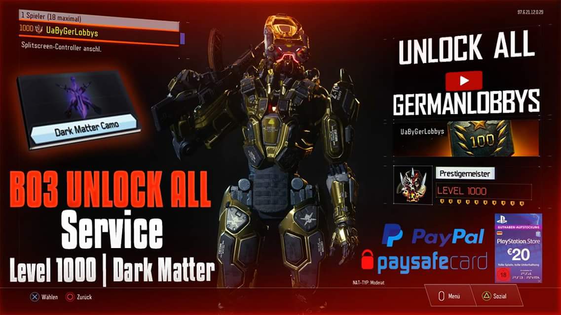 GermanLobbysTM's tweet photo. BO3 Recovery PS4! Level 1000 + Dark Matter  #germanlobbys #germanlobbysarmy #glarmy #bo3ua #bo3 #bo3ps4 #bo3recoveryps4 https://t.co/bCAvytts00
