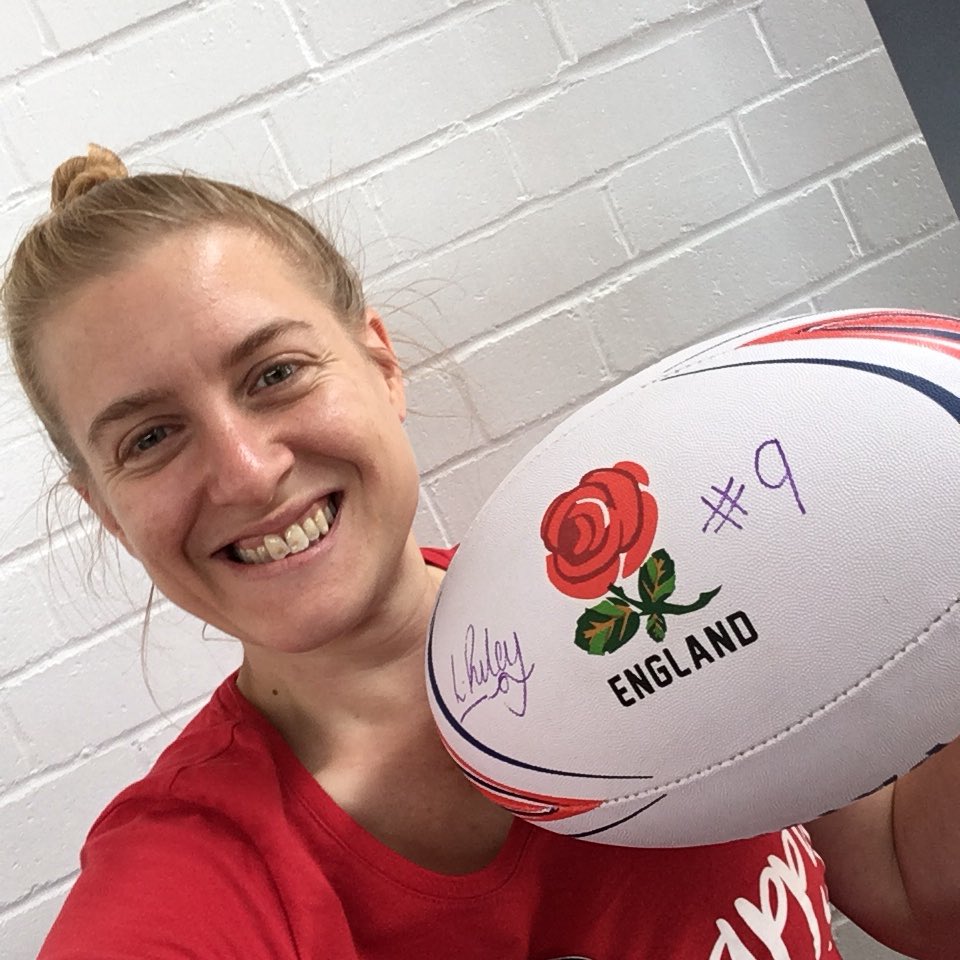 #SaturdayWinner had a a great day at #WhittonCommunityCentre #OpenDay finding out about many activities inc. @didi_rugby1 🏉 Very happy to be the raffle winner of a signed @RileyLeanne #England rugby ball 🙌