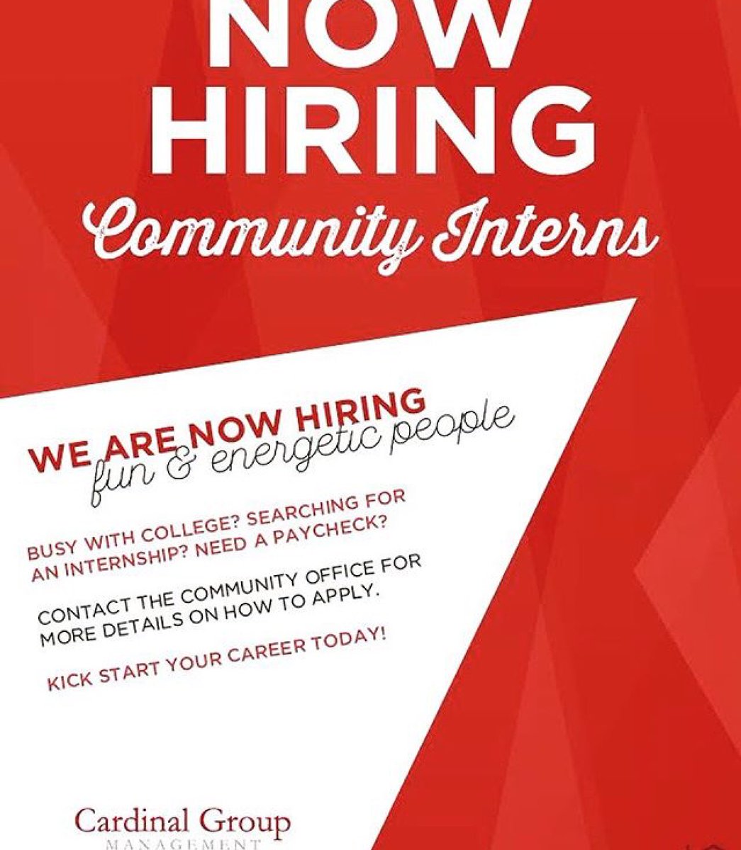 Are you a current or future resident here at Vivo!? Well we’re looking for a hard working, enthusiastic, team player like you! If you are interested in applying for our community intern position please email your resume and availability to falon.morton@cardinalgroup.com #govivo