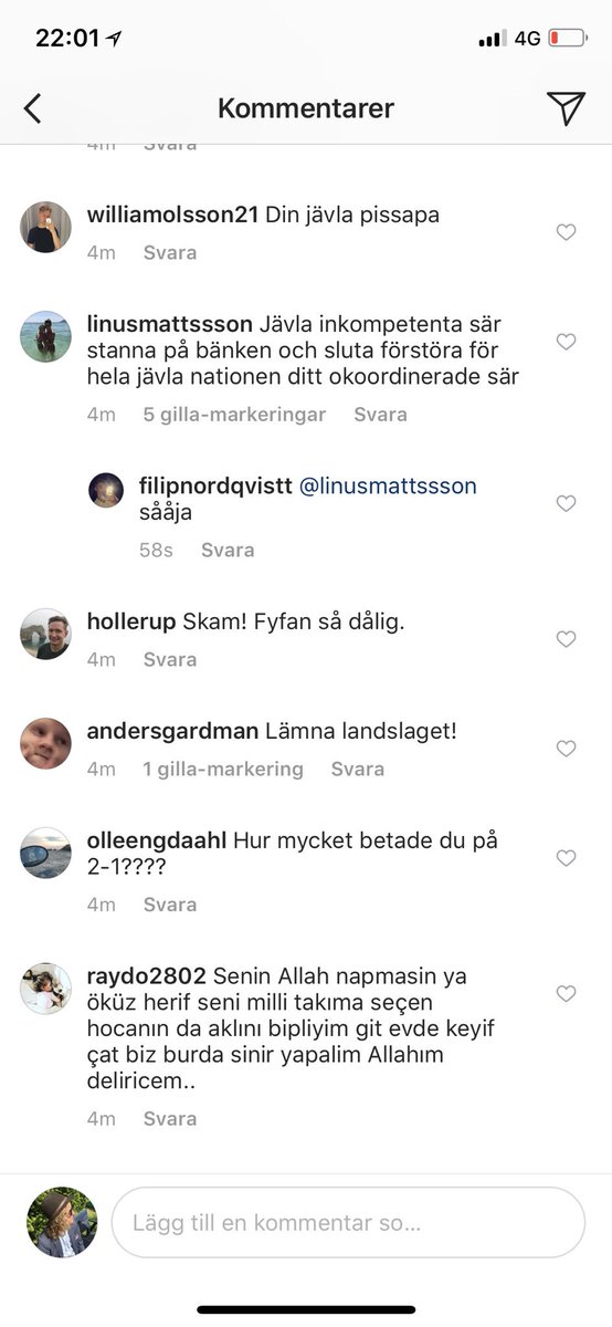 Tung jävla förlust men när det ser ut så här på Durmaz instagram bara minuter efter slutsignalen inser man att vi har större problem än förlorade fotbollsmatcher (också bara ett axplock). #GermanyvsSweden #WorldCup2018
