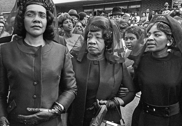 44 years ago today, Alberta King (center; with her daughter, Dr. Christine King Farris, and Coretta Scott King, at #MLK’s funeral) was shot and killed while sitting at the organ in Ebenezer Baptist Church, Atlanta. Many don’t know that MLK’s mother died from #GunViolence, too.