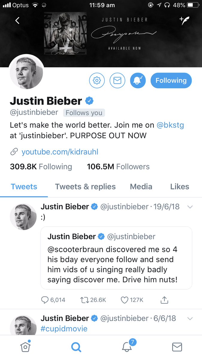 Only came to check my Twitter if Justin still follows me 😂😂😂