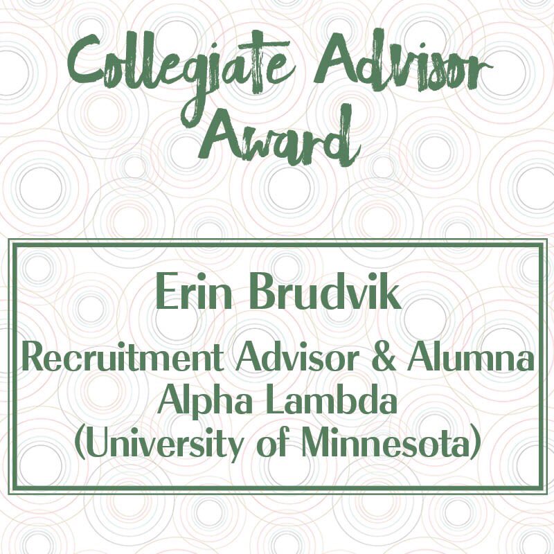 Congrats @ErinBrudvik from <a href="/AXO_UMN/">Alpha Chi Omega UMN</a>, on recieving our 2018 Collegiate Advisor Award! #AmplifyAlphaChi
