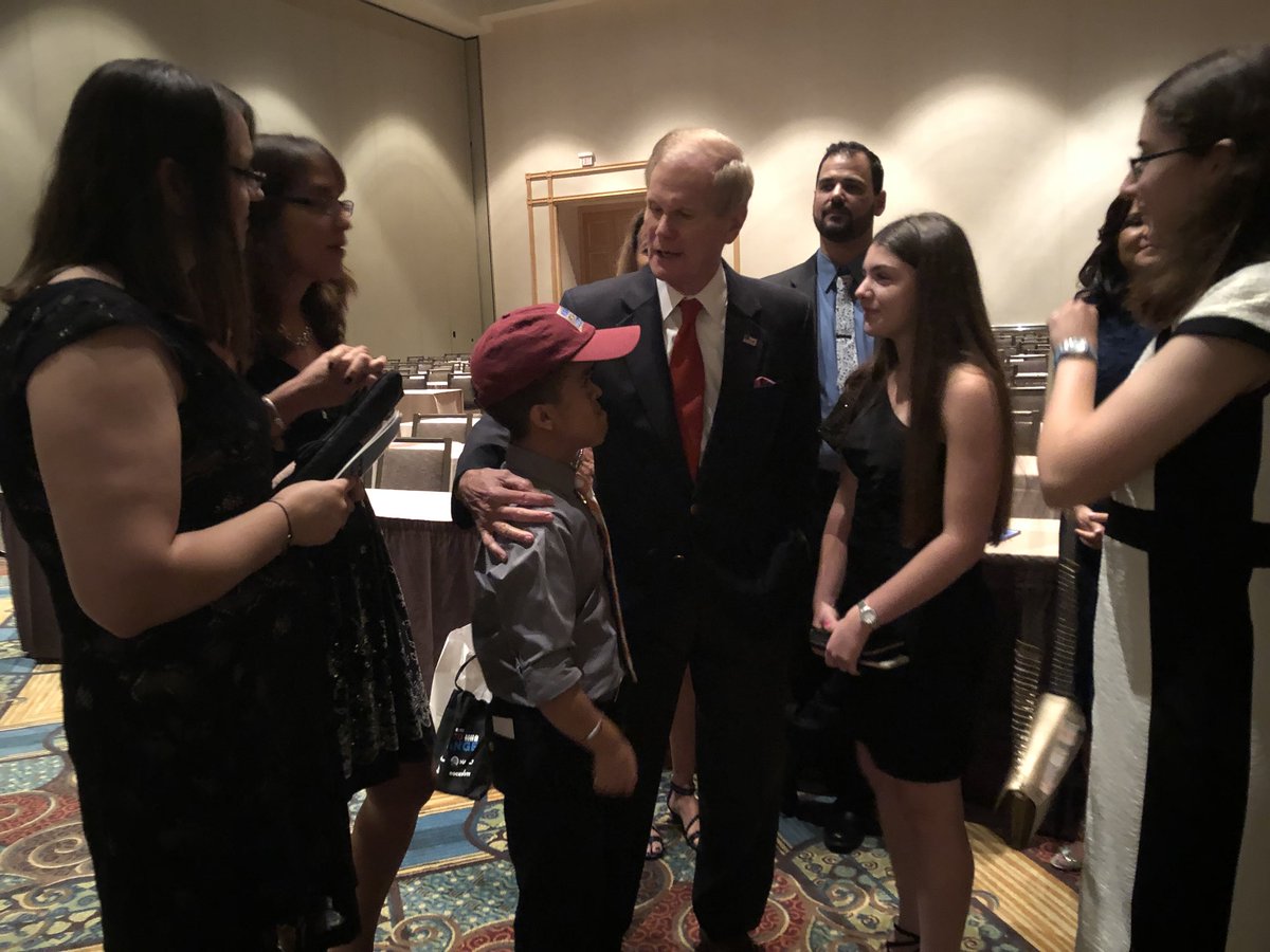NelsonForSenate's tweet photo. Honored to be joined by some Marjory Stoneman Douglas parents, teachers and students at my table this evening. Their courage and determination is so inspiring. #LeadBlue18 https://t.co/7UMzACSDPz