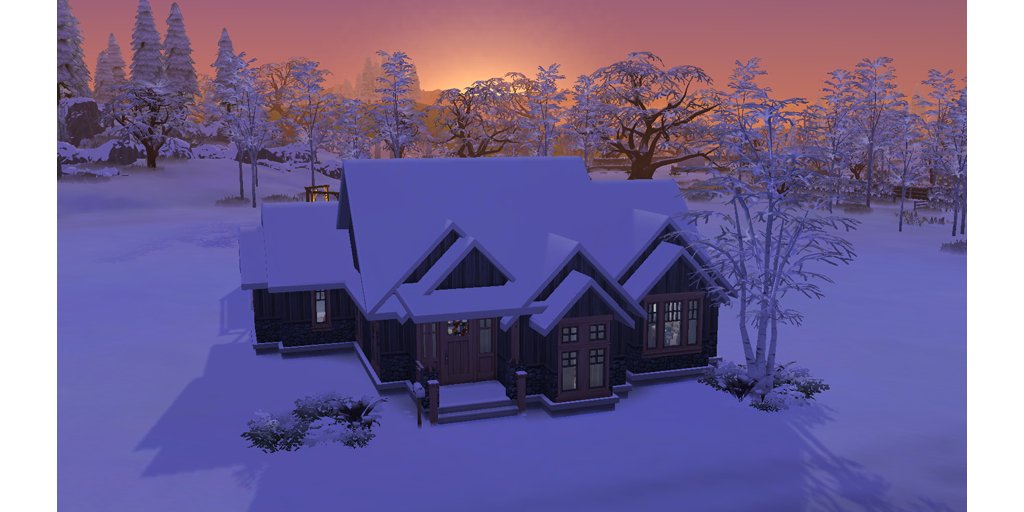 WinterFather's tweet image. Sunset over our house. Simply beautiful!  #TheSims4
