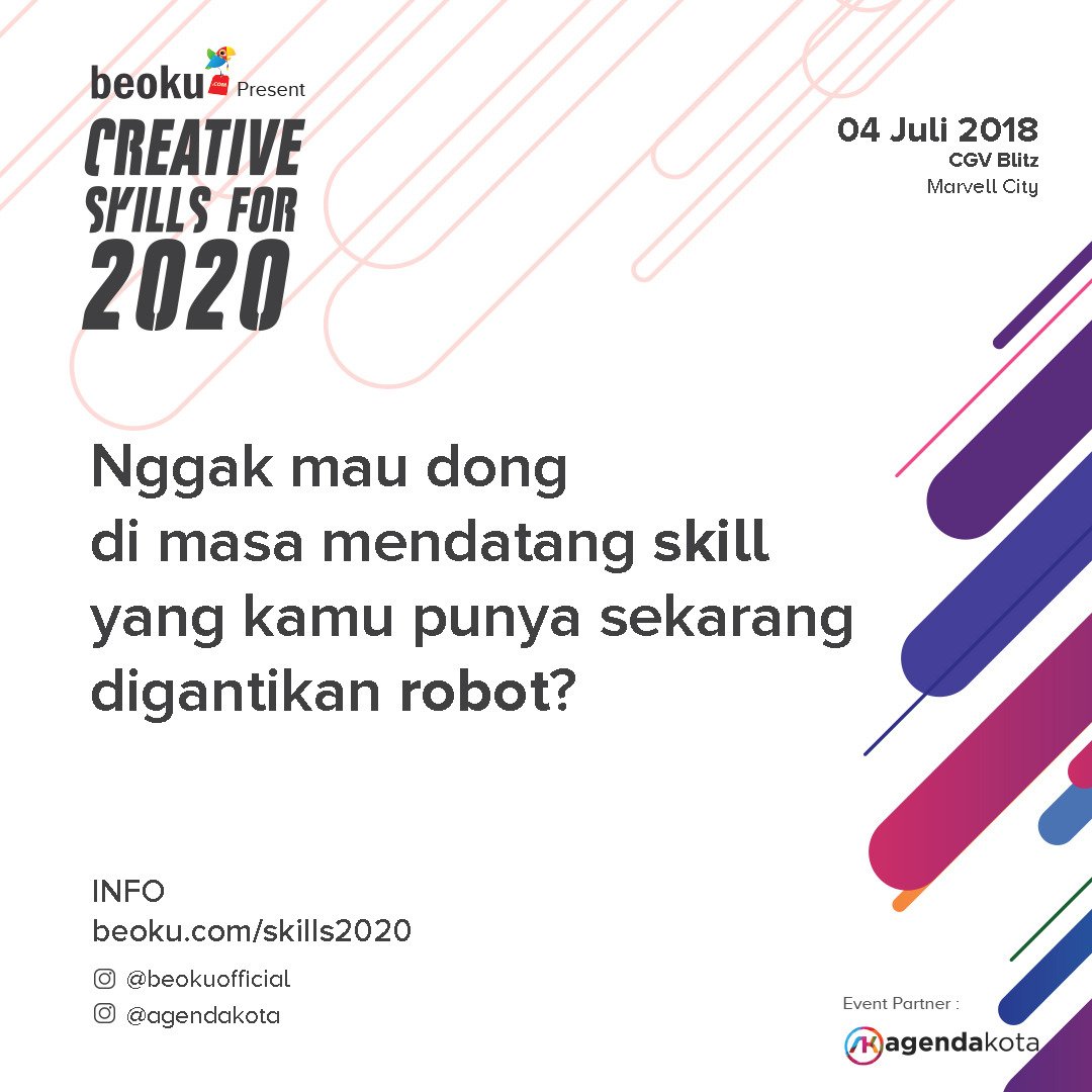BeokuCom's tweet photo. Apa jadinya nanti ketika zaman sudah berubah menjadi generasi robot? Apa yang harus masyarakat terutama anak-anak muda dalam mempersiapkan hal tersebut? Ayo ikuti seminar Creative Skills for 2020. Info lebih lanjut : https://t.co/47fGikTKwm
#robot #mahasiswa #eventsurabaya https://t.co/Vbcpip8LVB