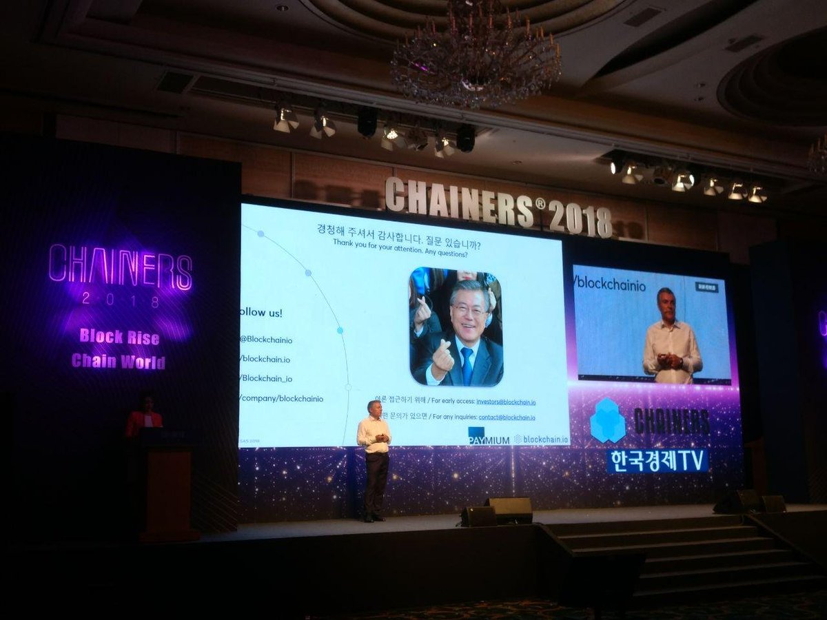 paymium_en's tweet photo. @PierreNoizat presenting at #chainers2018 in #seoul! #BCIO https://t.co/JugrWpTQG6