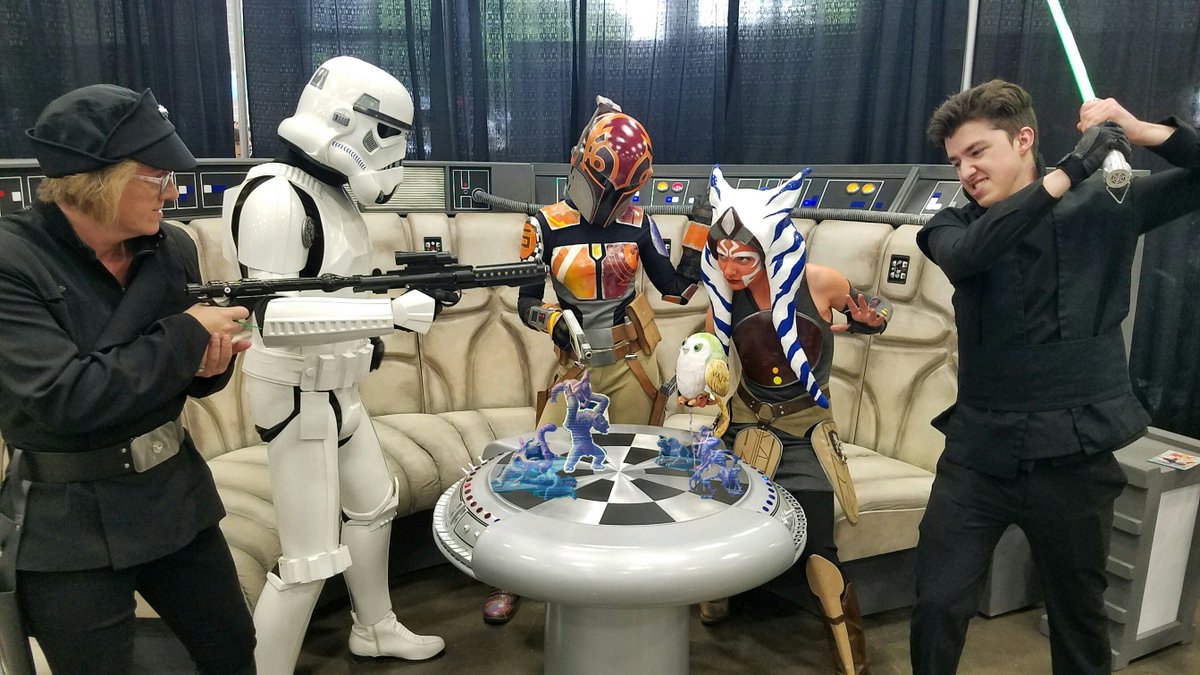 CreativArtMagic's tweet image. We had a great event today with @GarrisonTitan and @rebellegion  #AlphaBase at the Washington Toy and Geek Fest @toyandgeekfest! 
 It will be a day long remembered...
#starwarscosplay #toyandgeekfest #starwarsrebels #sabinewrencosplay #sabinewren #ahsokatano #starwars  #comiccon