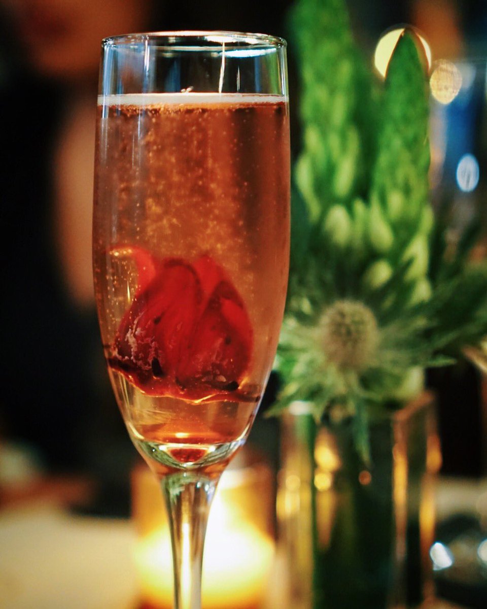 Sip on the “Little Flower” — OYO Stone Fruit Vodka, #Hibiscus Flower, Prosecco. #societydrinks