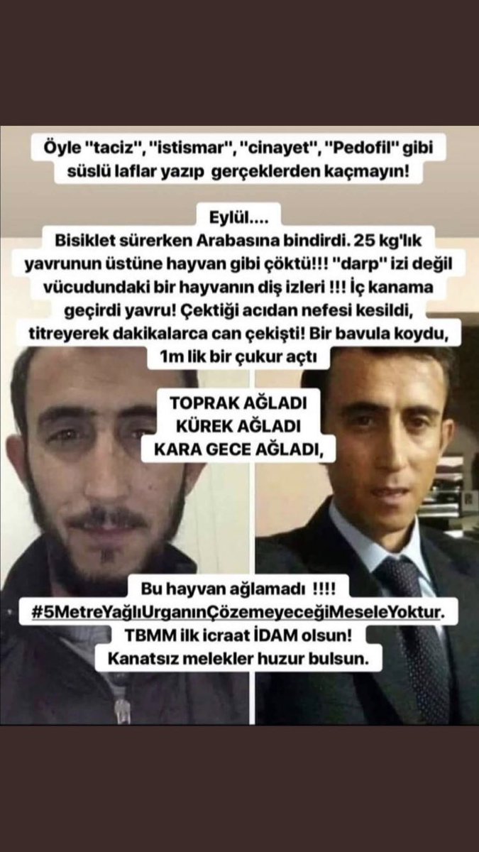 DemetAkalin's tweet photo. Ayagini kirmis! Tecavuz etmis! Bogmus!gömmüs!simdide can guvenligi icin tek kisilik hucrede! 3 de cocuk babasi!! Ne diyim ??!!! #idamİSTİYORUZ https://t.co/Vvfn7Vl3Hq