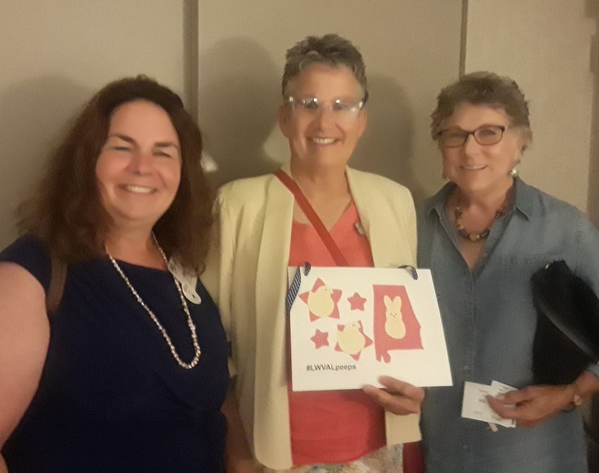 League fun! Fresno folks dropped by and said hi to the #LWVALpeeps. #lwv2018