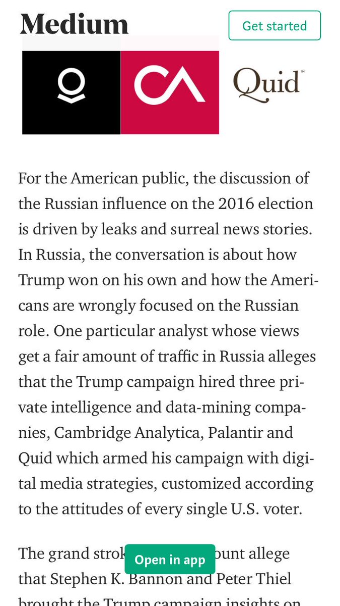 Russian Analyst: Cambridge Analytica, Palantir and Quid Helped Trump Win 2016 Election   https://medium.com/@timtolka/russian-analyst-cambridge-analytica-palantir-and-quid-helped-trump-win-2016-election-44ecc577ee60