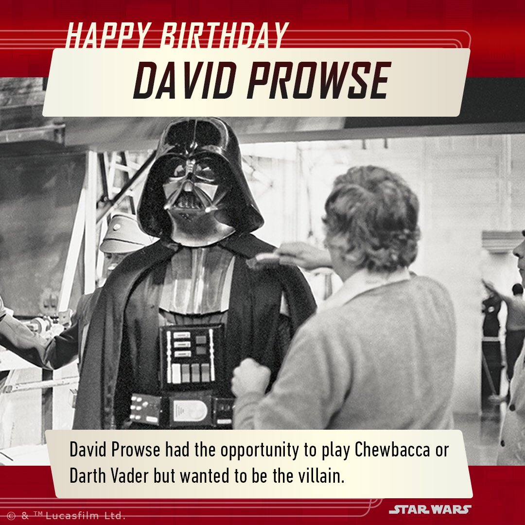 A very Happy Birthday to the man behind the suit - David Prowse!  