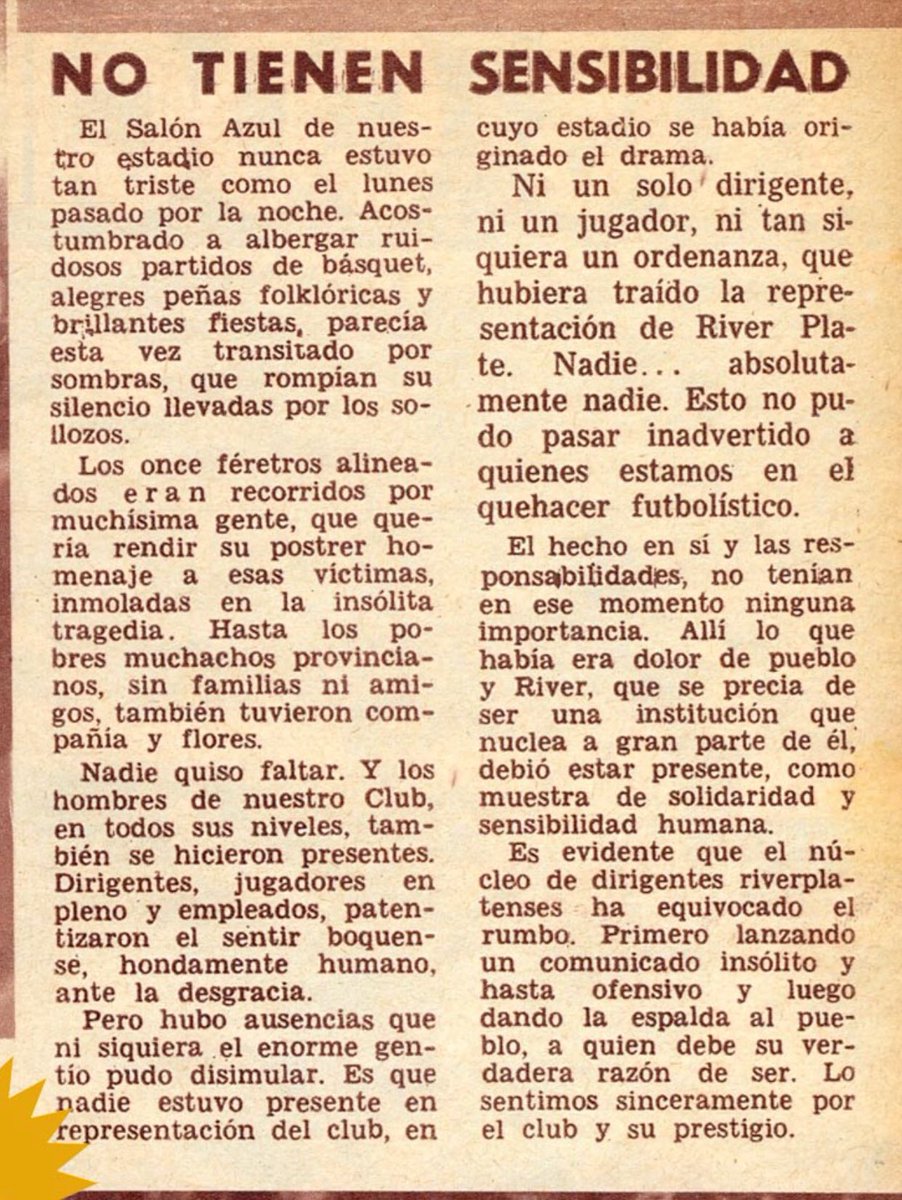 A 50 años de la Puerta 12. Ni olvido ni perdón a los que nos dieron la espalda. Sí vos, <a href="/CARPoficial/">River Plate</a>