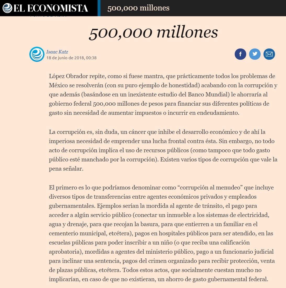 MexicoComoVamos's tweet photo. López Obrador repite, como si fuese mantra, que todos los problemas de México se resolverán (con su puro ejemplo de honestidad) acabando con la corrupción: @econoclasta https://t.co/kAUWH0GUSi https://t.co/8qpVNz3F4d