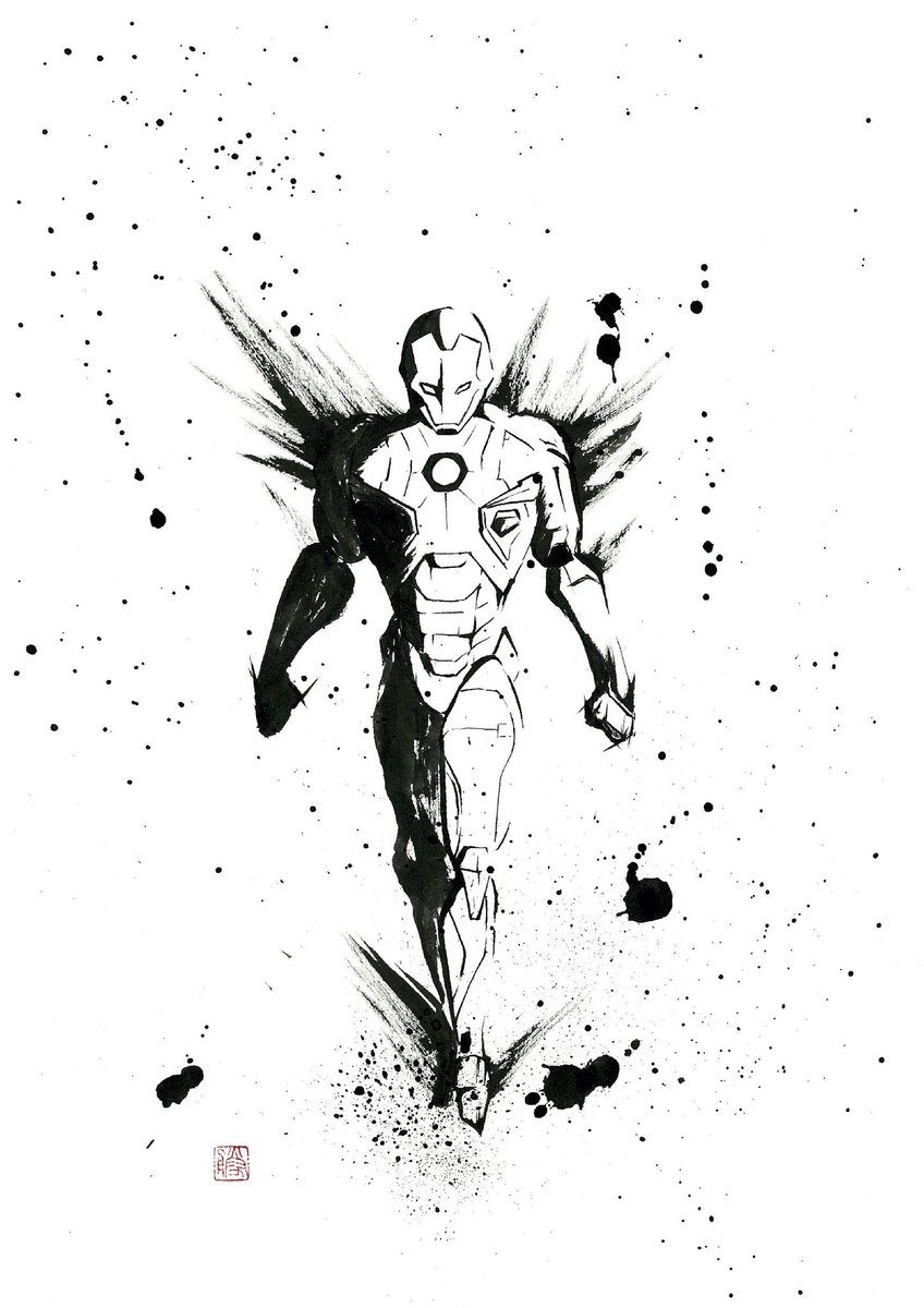 墨絵画家カツ Katsu على تويتر アイアンマンmk 45 アイアンマン Ironman アベンジャーズ Avengers Marvel マーベル 墨絵 絵 イラスト Art アート 心で描くアーティスト
