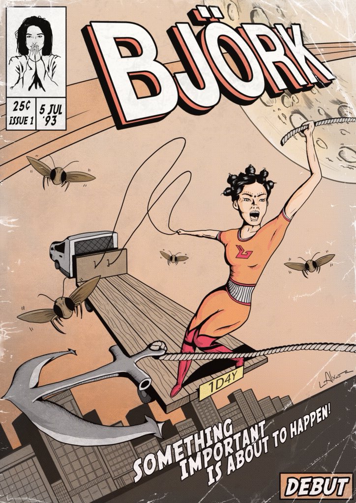 So I decided to create each album by Björk as a vintage comic book