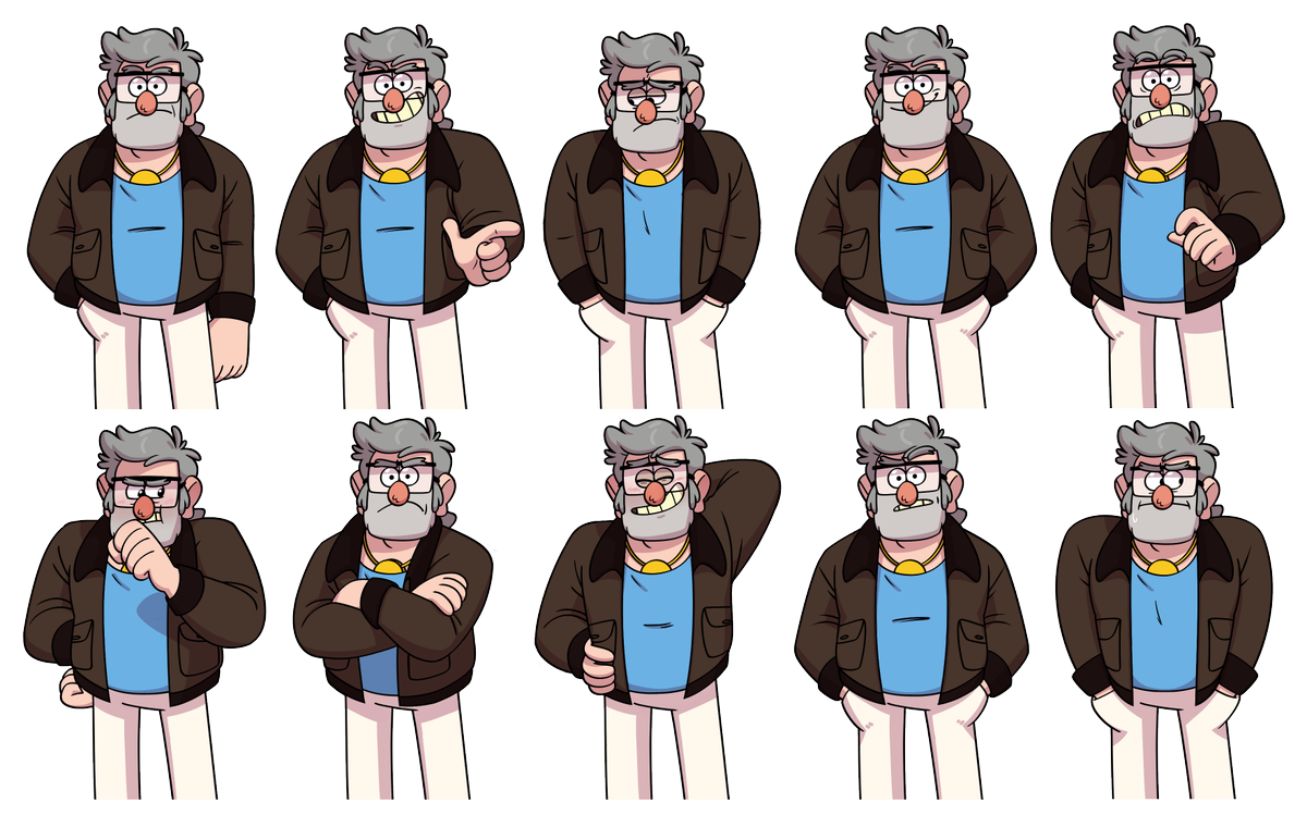 sprites i made for a grunkle dating sim uou you should definitely go check ...