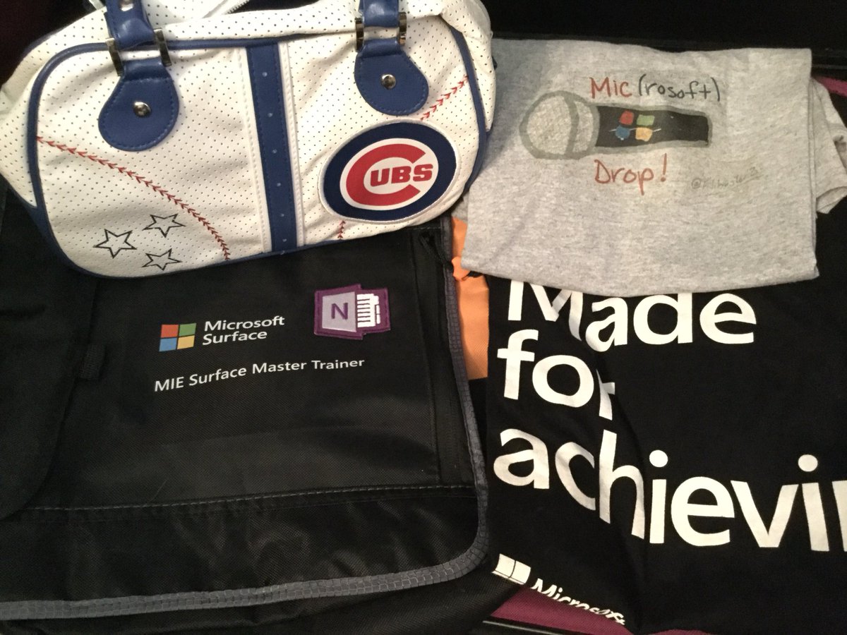 KfromGKTechies's tweet photo. Packing for #ISTE18!! Computer bag. β Cubs purse. βFun shirts. ββ I'm ready!! #Surfacemastertrainer #MIETrainer https://t.co/Hh1uBGjnaU