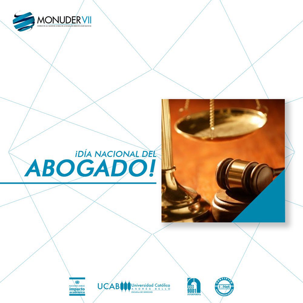 MONUDER's tweet image. En Venezuela se celebra el día del Abogado el 23 de Junio, ello es así en razón de que en el año 1972 el Dr. Rafael Caldera durante su primer período presidencial lo decreta como “Día Nacional del Abogado” por petición de la Federación de Colegios de Abogados. #Derecho #UCAB